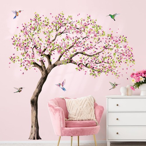 Pink cherry blossom tree wall - blossom,