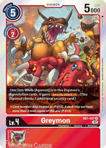 Rb1 007 greymon - rb1-007, rare