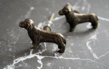 Iron Cabinet Knob Door | Antique Metal Dachshund Dog Chest of Draws Pull