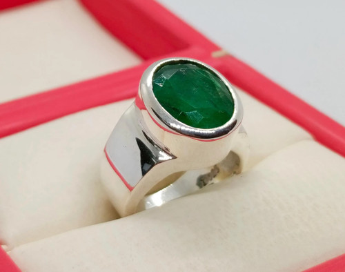 Natural emerald ring indian - natural,