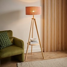 Wooden shelf floor lamp - wooden,