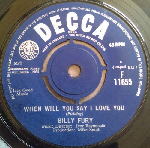 Billy fury when will - will, you