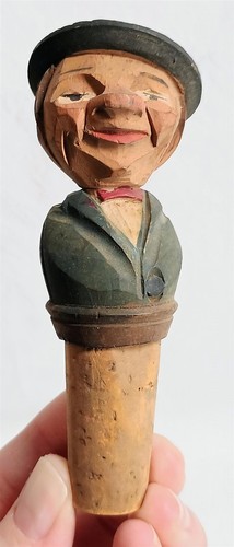 Vintage carved wooden figural - carved,
