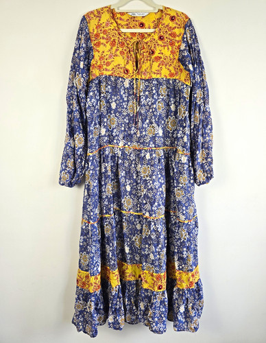 Zara blue yellow floral - floral, maxi