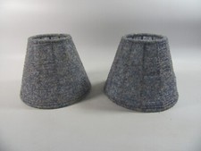 Vintage Pale Blue  Beaded Clip on Lamp Shades,  Bohemian .5" high .