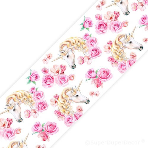 Unicorn roses bedroom wall - roses,