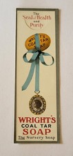 Rare antique Wright's Coal Tar soap advertising card bookmark bookmarker No.2