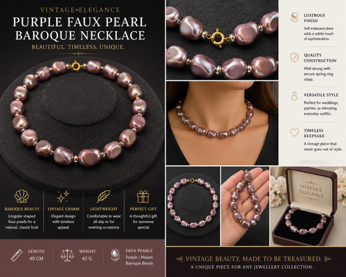 Vintage purple faux pearl - vintage,