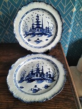 ENGLISH BLUE & WHITE PEARLWARE
