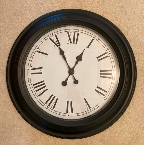 Wall clock traditional black