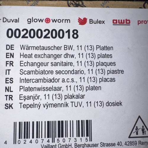 Vaillant dhw heat exchanger - vaillant,