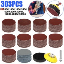300PCS 2Inch Sanding Discs Pad Kit for Drill Grinder Rotary Tools + Backing Pad