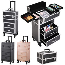 Makeup Trolley Case 4 in 1 Vanity Cosmetic Hairdressing 2 Drawer Case on Wheels