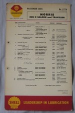 Morris Isis II Saloon & Traveller Shell Lubrication Servicing Guide