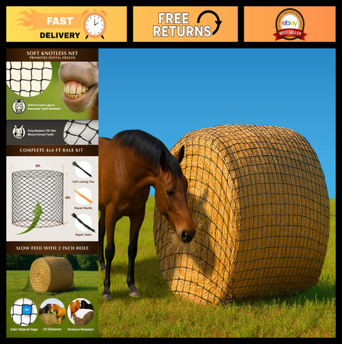 4x4 round bale hay net - 4x4,