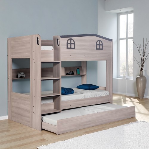 Hector grey single bunk bed - hector,