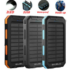 Portable 9000000mah Solar Power Bank Pack USB LED Pack Battery Charger For Phone