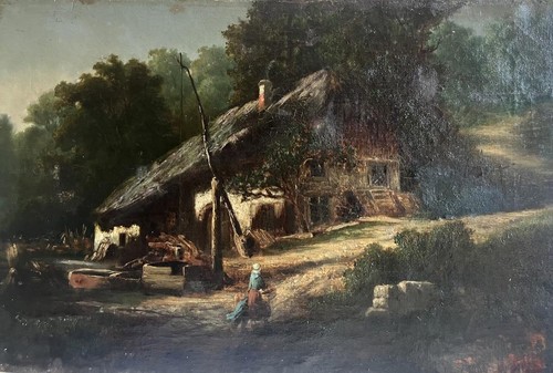 Antique oil painting the old - antique,