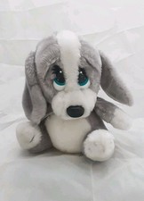Sad Eyes Sam - Honey 1988 Applause Plush Grey Soft Vintage Puppy Dog Toy 15cm