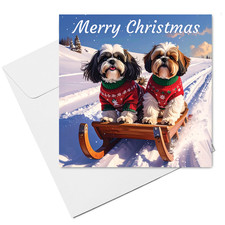 Shih Tzu Christmas Card (15cm