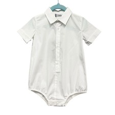 Dolce & Gabbana NEW Baby 12-18 Months White Cotton Button Front Bubble Romper