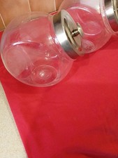 Cookie Jars With Lids X 3. 8" X 6" X 8" Tall.  Clear Plastic