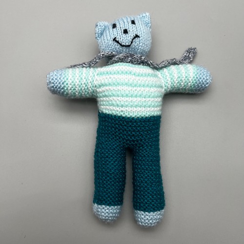 Hand knitted teddy - hand, bear