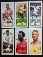 BRAZIL - SANTOS - PELE Lot of 6 Score UK football trade cards - scarce World Cup