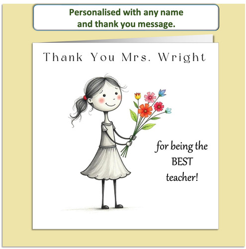 Personalised thank you card - you,