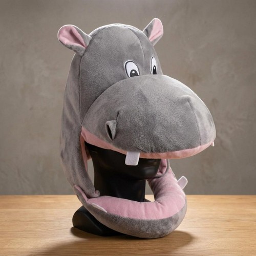 Fuzzy hippo hood cute - hood,