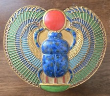 Vintage Ancient Egyptian Scarab Jewelry Trinket Box Summit Veronese 