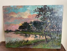 Antique oil painting on panel to decipher (late 19th-century) NIEUPORT 1897