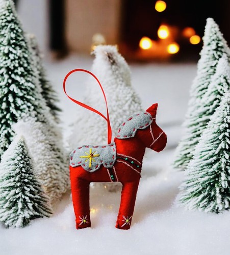 Red swedish dala horse - swedish,