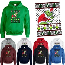 Grinch Mens Hoodie Xmas Merry