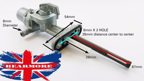 Fuel valve petcock 34mm royal - valve,