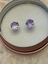 6mm certified Alexandrite in sterling silver stud earrings