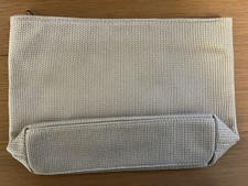 Zip Up Beige Glittery Make Up / Wash Bag