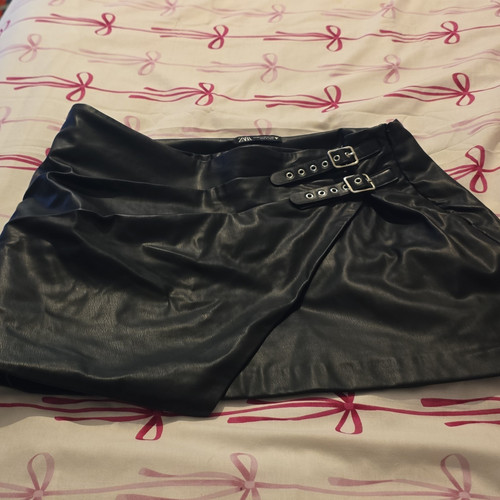 Zara womens black faux - zara, leather