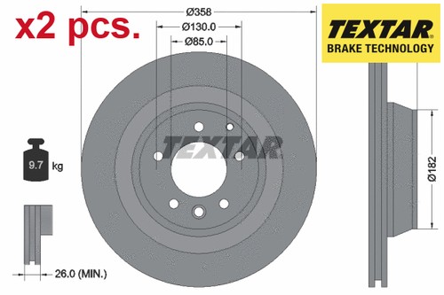 Pcs rear brake disc - rear, set