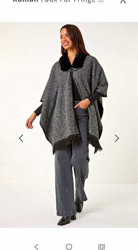 Roman tweed cape grey black - tweed,