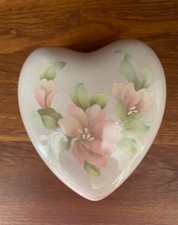 Trinket and Pill Box Heart Shaped with Flowers Maker Sadler