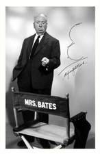 ALFRED HITCHCOCK AUTOGRAPH SIGNED PHOTO POTER PRINT