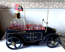 Vintage Decanter,Glasses Musical Rolls Royce Car Design 70s Plays "How Dry Am I"