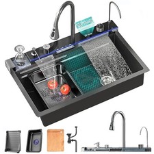 Stainless steel Inset Kitchen Sink Single Bowl with waste kit and Mixer Taps set