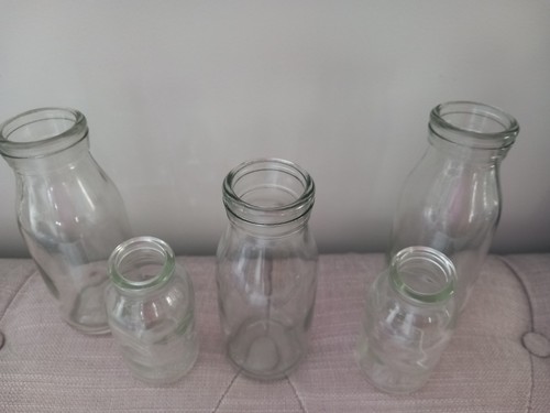 Small clear glass milk - 5,