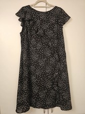 Wallis Black White Spot Ruffle