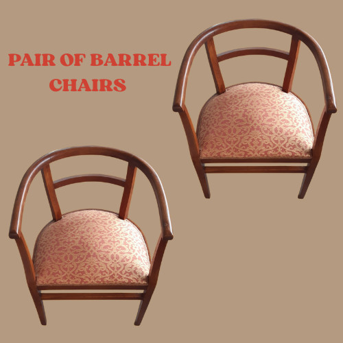 Vintage 1930s barrel armchairs - vintage,