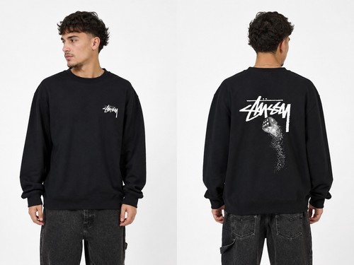 Stüssy black cotton - black, fleece