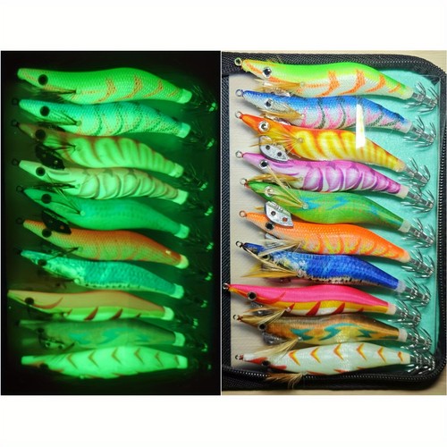 10pc luminous squid - jig, hook