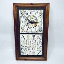 Vintage Wall Clock Decorative Framed Ornament Ceramic Tiles 39x23x4.5 cm SPARES